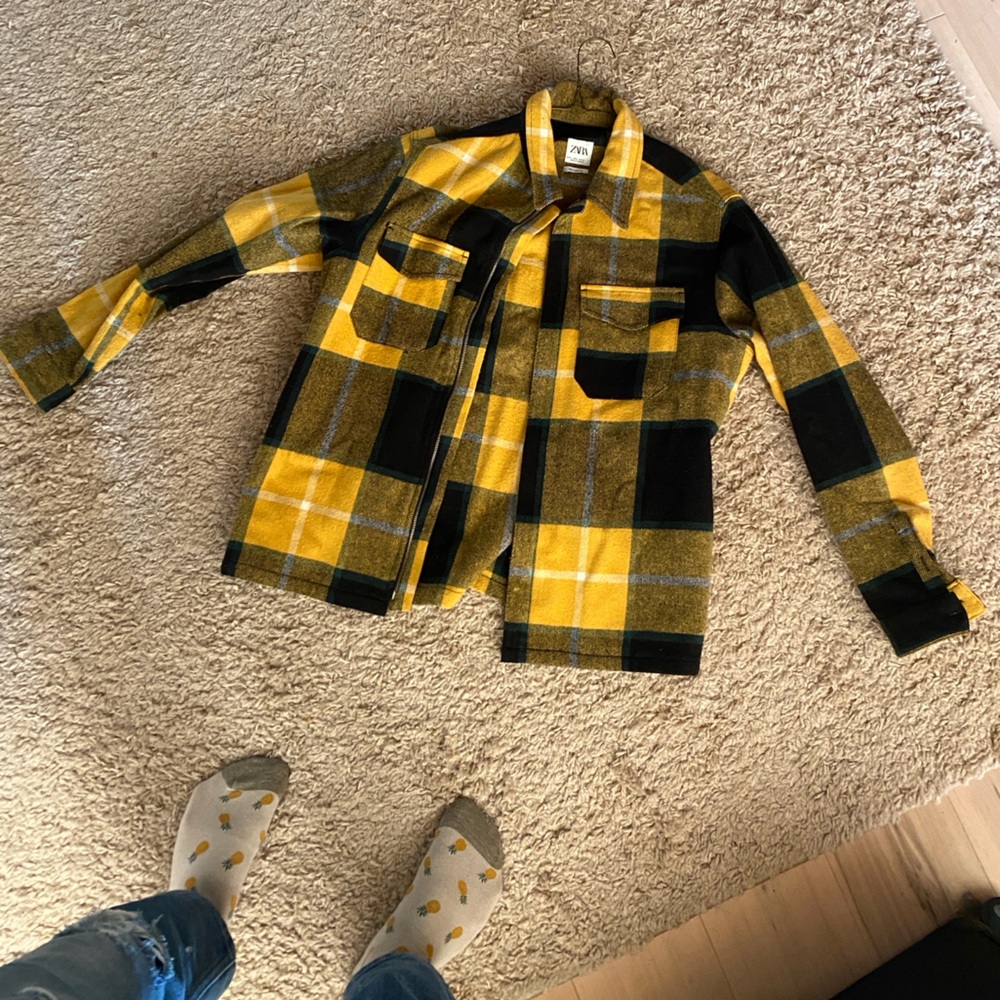 Yellow and Black Plaid Jacket